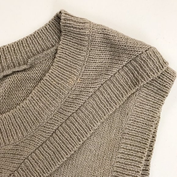 QUIKSILVER Sweater Vest Medium Long Deep Drop Sides Textured Edgy Artsy Cocoa - Picture 5 of 9